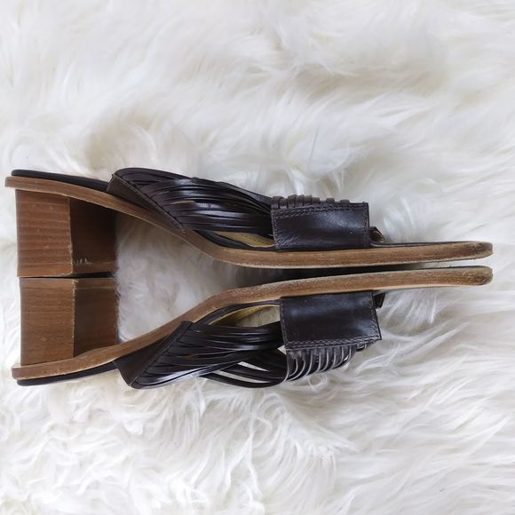 Banana republic leather block sandal square toe - Picture 2 of 8